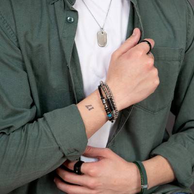 Steel Cameron Necklace, Length 50 cm to 55 cm - Phebus
