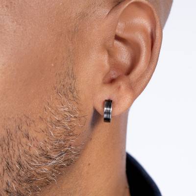 Vintage Steel Diego Hoop Earrings, 13 mm Diameter - Phebus