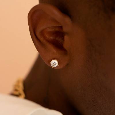 Ryo Gold Steel Stud Earrings - Phebus