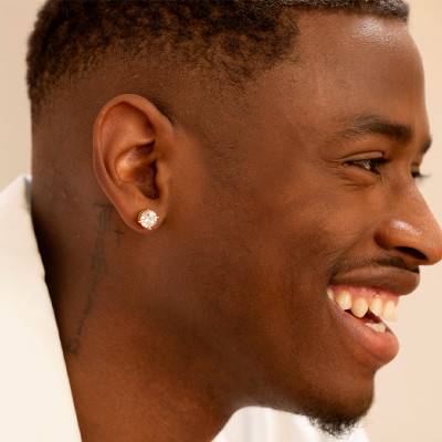Issa Gold Steel Stud Earrings - Phebus