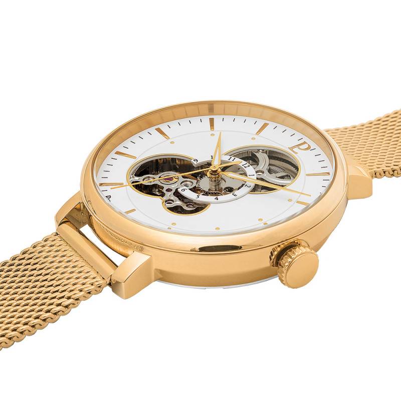 Montre Automatique MELODIE - PIERRE LANNIER Femme Bracelet Acier Milanais  Doré - 349A502 | Aelys