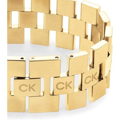 Gold-Plated Steel Geometric Bracelet, 24 cm Length - 35000244 - Calvin Klein