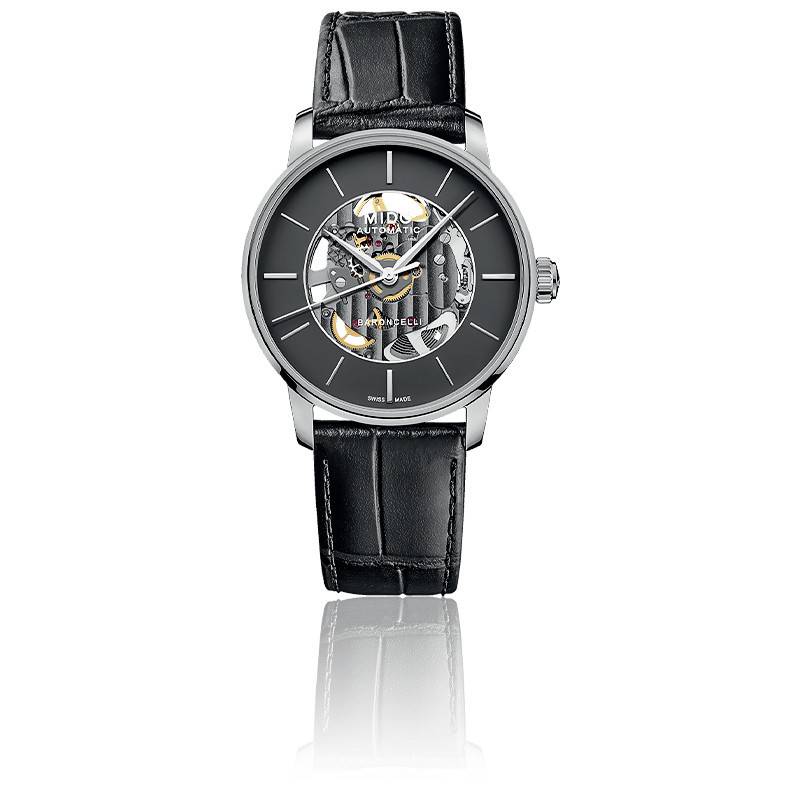 Montre Baroncelli Signature Skeleton Grise & Noire M037.436.16.061.00 - Mido
