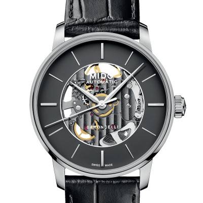 Grey & Black Baroncelli Signature Skeleton Watch M037.436.16.061.00 - Mido