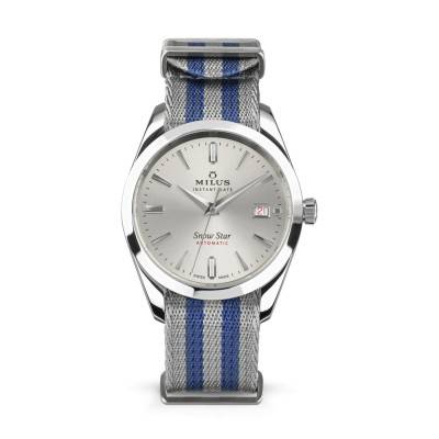 Bracelet Nato Nylon Gris & Bleu - Milus