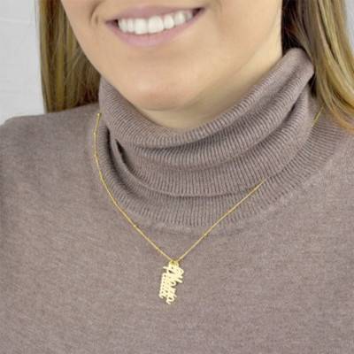 Collier Triple Prénoms Personnalisable Doré, Longueur de 40,5 à 44,5 cm - Emanessence