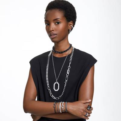 Collier Dextera Octogonal Doré & Cristaux 5642387, 65 à 80 cm - Swarovski