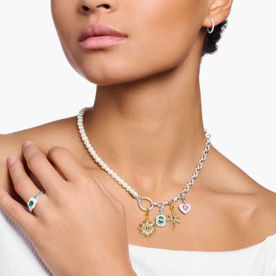 Pendentif Charm Pop Colours Coeur Rose & Argent - 1915-041-9 - Thomas Sabo