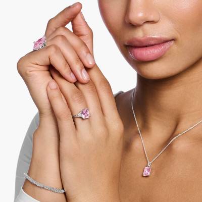 Bague Heritage Pierre Rose et Zircons en Argent - TR2362-051-9 - Thomas Sabo
