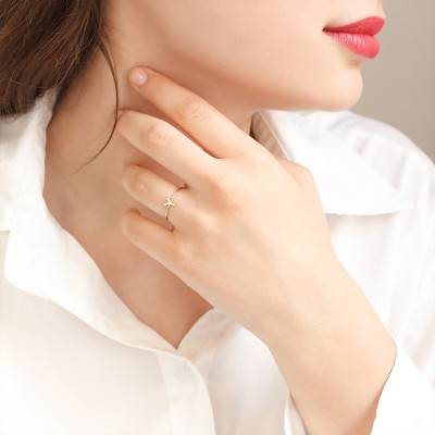 Bague lettre alphabet Or Jaune 750, TD 56 - Caterina B