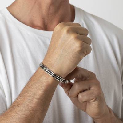 Bracelet style men in black acier LS1800-2/1, Longueur 22 cm - Lotus