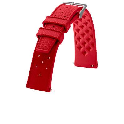 Bracelet de Montre Caoutchouc Tropic Rouge en 18mm, 20mm ou 22mm - Bracelet Rochet