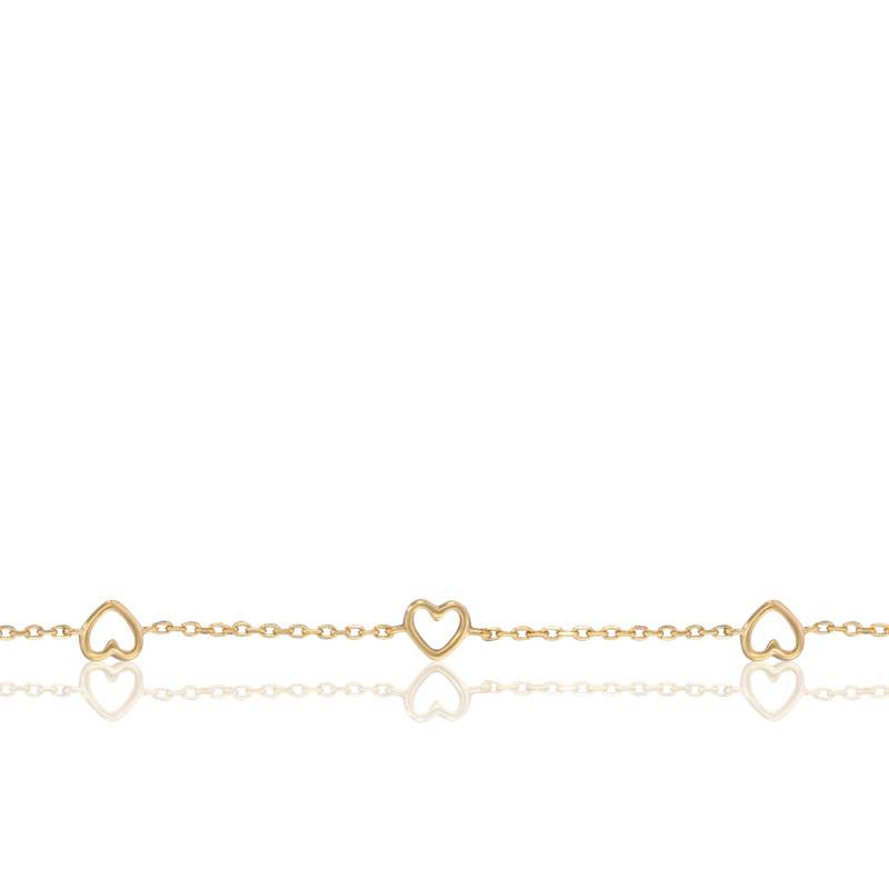 Bracelet Maille Cœur AMOUR En Plaqué Or 18 Carats - Bijou élégant Avec étiquettes