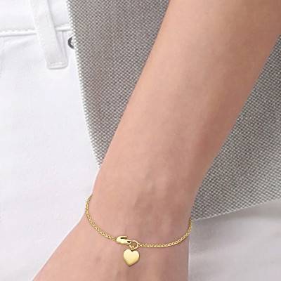 Gold-Tone Steel Love My Croc Bracelet, Length 16.5 cm to 19 cm - 2040028 - Lacoste