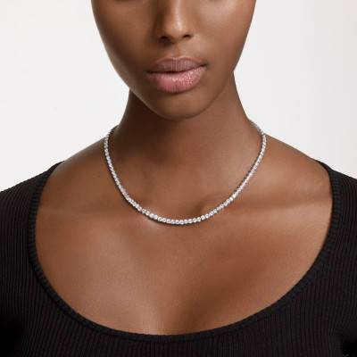 Matrix Rhodium-Plated Metal Tennis Necklace & Crystals - 5681796 - Swarovski