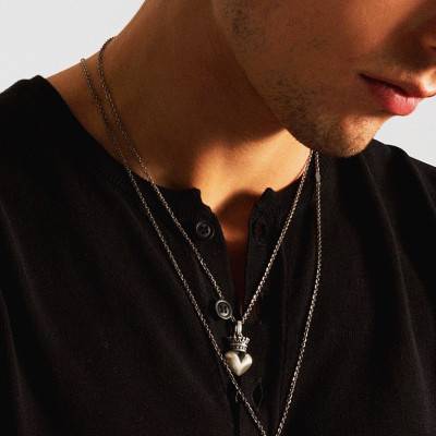 925 Silver Vintage Heart Necklace, 50 cm Length - EXC590 - Zancan