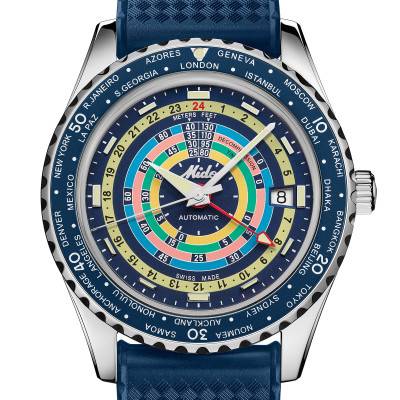 Ocean Star Captain Decompression WorldTimer Watch M0268291704100 - Mido