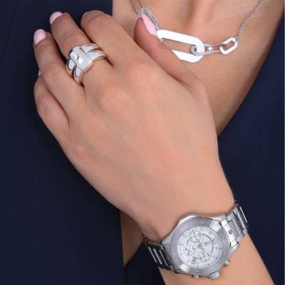925 Silver Paula Two Bands Ring - Clio Blue