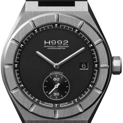 Montre H1 Black + Silver Bracelet Caoutchouc - H992