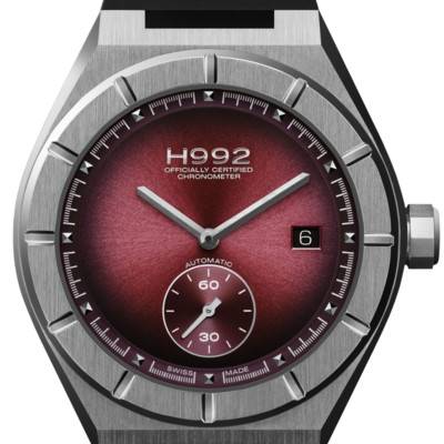 Montre H1 Burgundy + Silver Bracelet Caoutchouc - H992