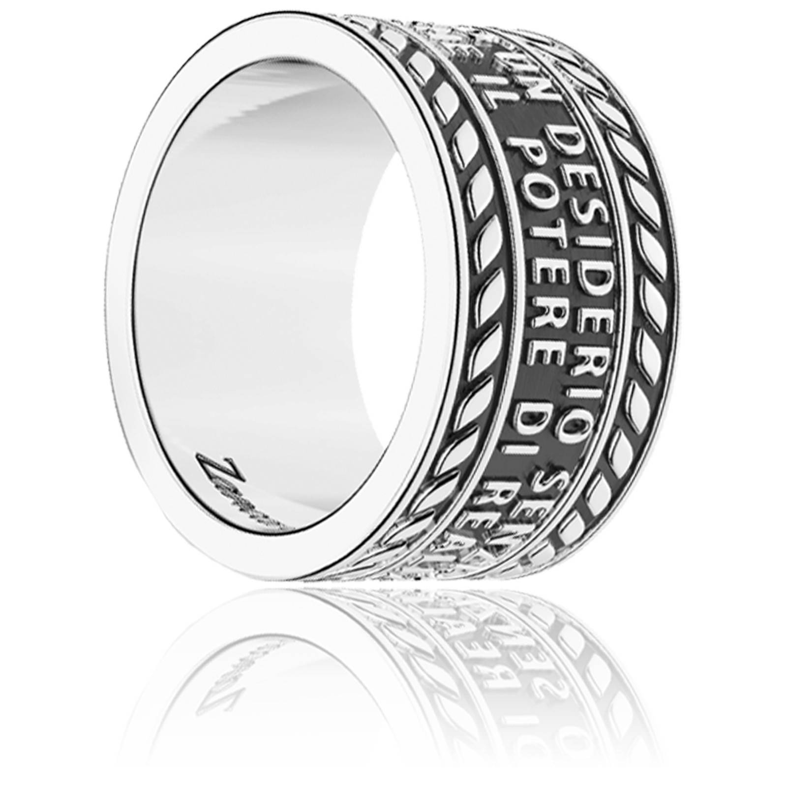 Bague Cosmopolitan en Argent avec Inscription EXA079 Zancan Ocarat