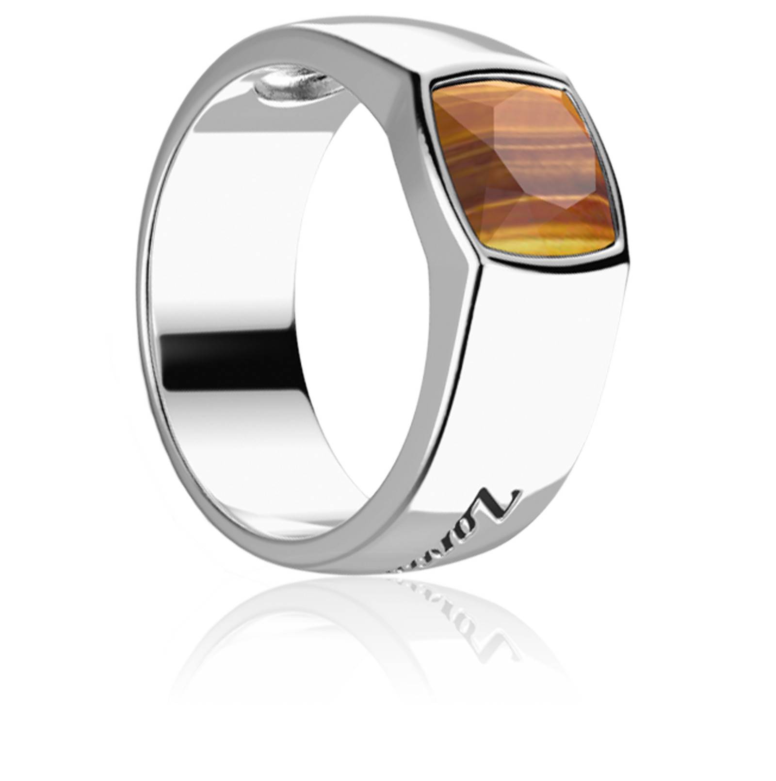 Bague oeil discount de tigre argent