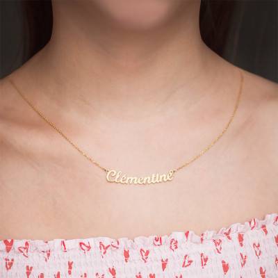 Collier Prénom Personnalisé Allégé Or Jaune 750, Longueur de 38 à 42 cm - Rosatella