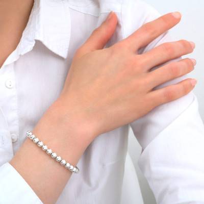 925 Silver & Pearl Christine Bracelet, Length 18 cm - Clio Blue