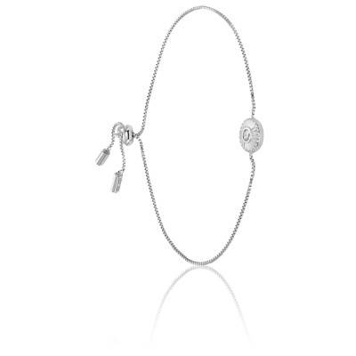 Bracelet En Argent 925 Fossil - Fermoir Mousqueton - Longueur 17-18 Cm - Occasion