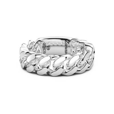 Cubana 925/1000 Silver Curb Chain Ring - EXA220-B - Zancan