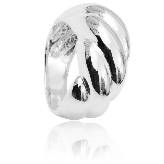 Bague Ancienne Femme Argent 925 – Torsadée Ajourée – Taille 54