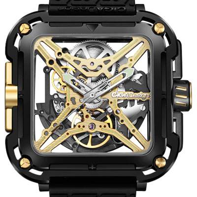 Montre Série X Gorilla Titanium Gold X021-BLGO-W25BK - Ciga Design