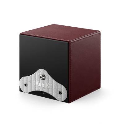 Ecrin Rotatif Masterbox Cuir Bordeaux / Surpiqures Bordeaux - Swiss Kubik