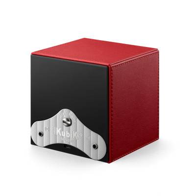 Ecrin Rotatif Masterbox Cuir Rouge / Surpiqûres Rouge - Swiss Kubik