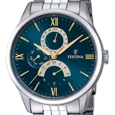 Montre Retro Homme Bleu Canard F16822/A - Festina
