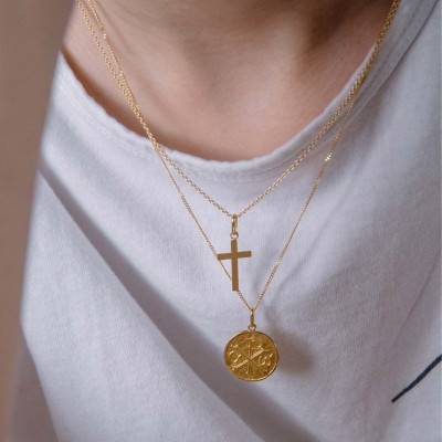 Médaille Chrisme Monogramme du Christ, Or Jaune 750, Diamètre 18 mm - Augis