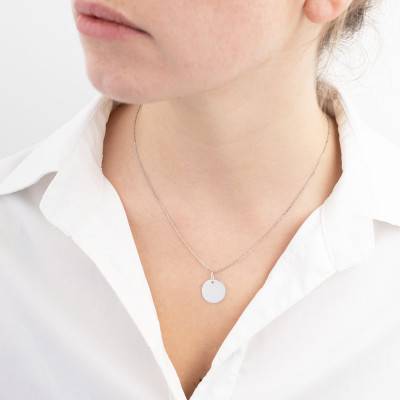 Médaille Ronde Polie, Argent 925, Diamètre 15 mm - Emanessence