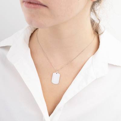 925 Silver Grooved Rounded Rectangle Pendant, 25 x 16 mm - Emanessence
