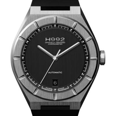 Montre H2 Black + Silver Bracelet Caoutchouc - H992