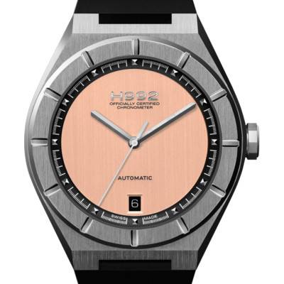 Montre H2 Salmon + Silver Bracelet Caoutchouc - H992