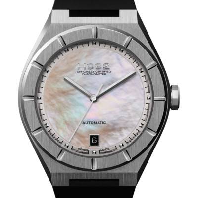 Montre H2 Mother of Pearl + Silver Bracelet Caoutchouc - H992