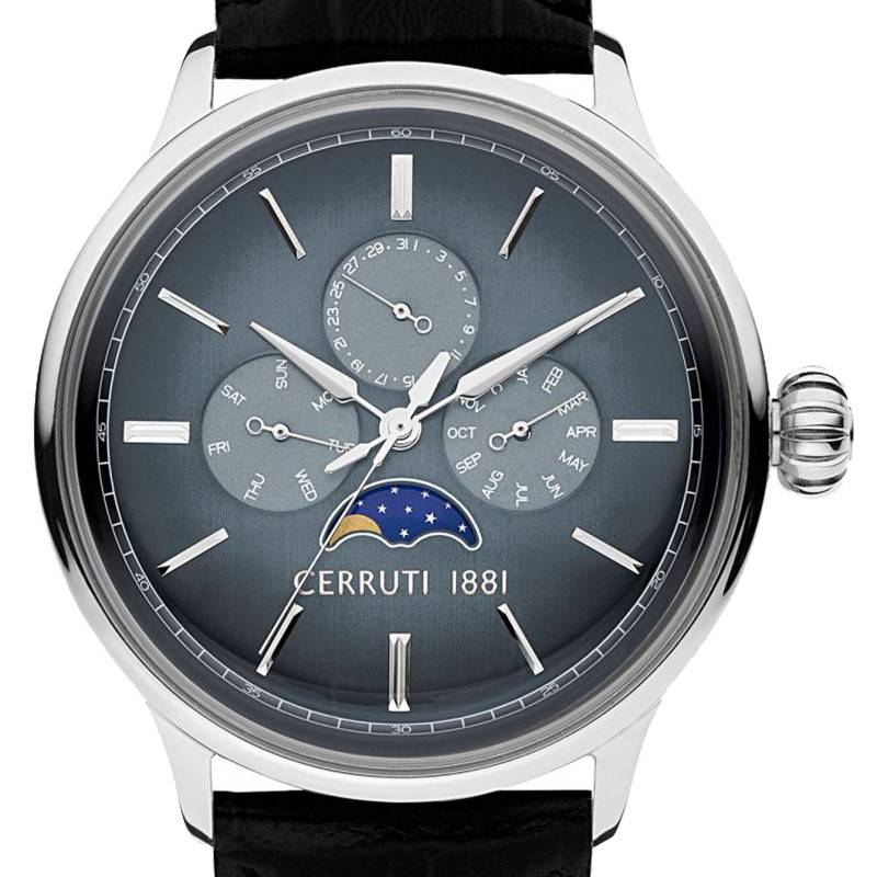 Montre Dervio Bleu Cuir Noir CIWGF2224601 Cerruti 1881 Ocarat