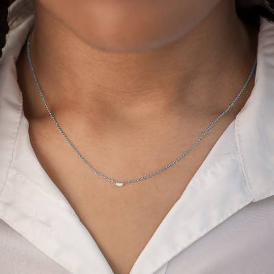 18K White Gold & Baguette Diamond Necklace, 45 cm Length - Ocarat