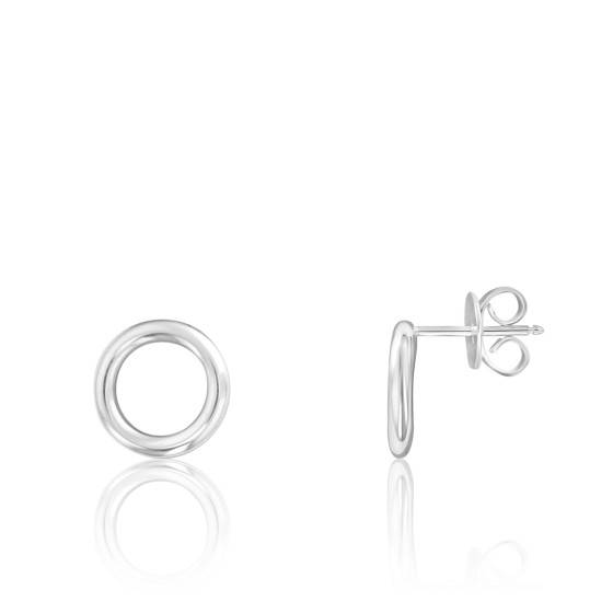 Boucles D’oreilles Double Anneau Argent 925 Plaqué Or – Zirconium Hypoallergénique Pour Femme