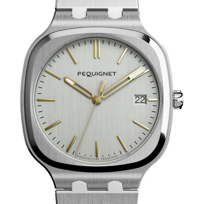 Silver Concorde Men's Watch Gold Indexes 40 mm 9040333 - Pequignet