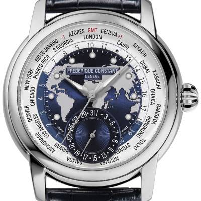 Manufacture Classic Worldtimer Gray Stainless Steel wall clock FC-718NWWM4H6 - Frédérique Constant