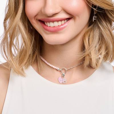 Pendentif Charm Coeur Best Mom Rose en Argent - 2021-007-9 - Thomas Sabo