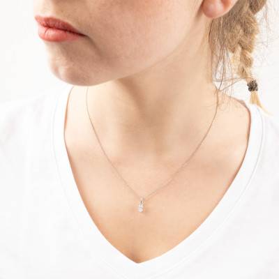 Pendentif Diamant Solitaire Ovale 0,50 ct GIA en Or Blanc 750 - Divine