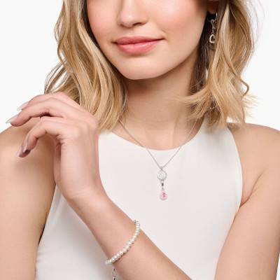 925 Silver Pink Stone Drop Charm Pendant - 2028-041-9 - Thomas Sabo
