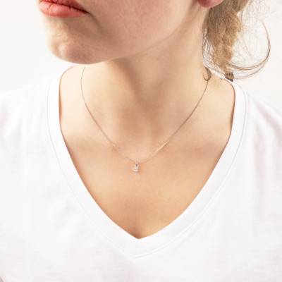 Pendentif Diamant Solitaire Radiant 0,25 ct en Or Blanc 750 - Divine